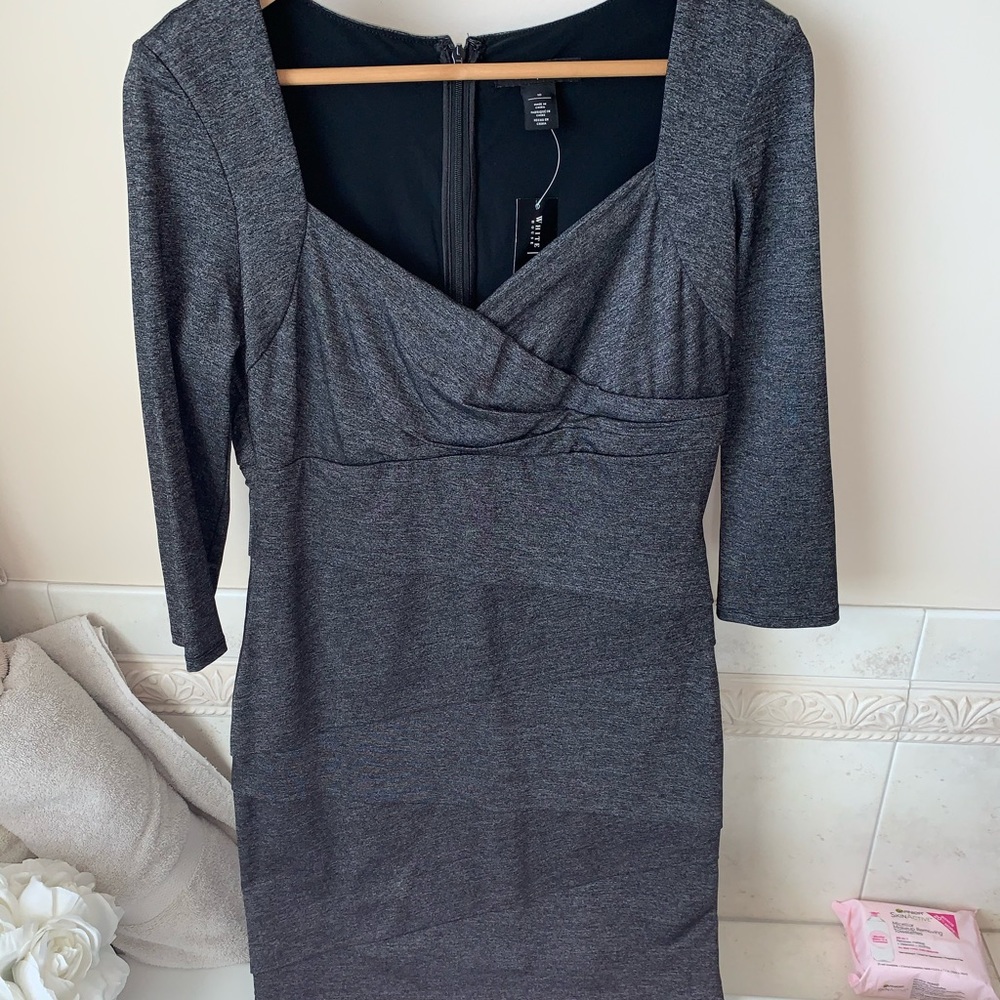 White House Black Market Gray Dress